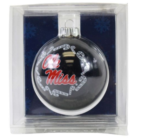 Ole Miss Candy Cane Ornament